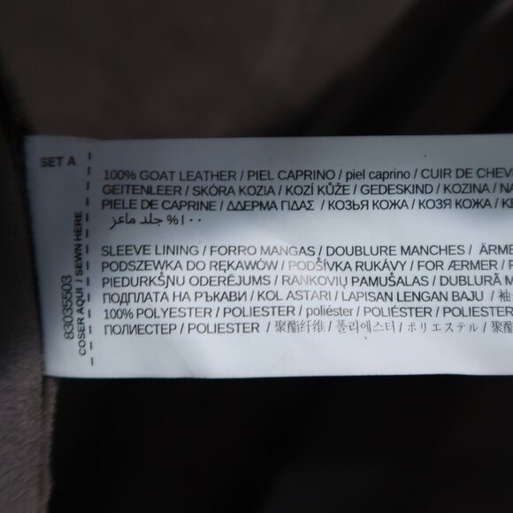 Mango Leather Jacket Womens Drape Front Suede Blazer Open Jacket Long Sleeve L - Picture 14 of 16